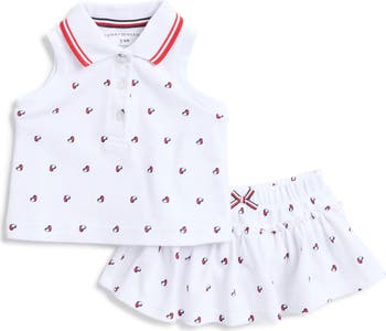 Logo Print Polo & Skort Set