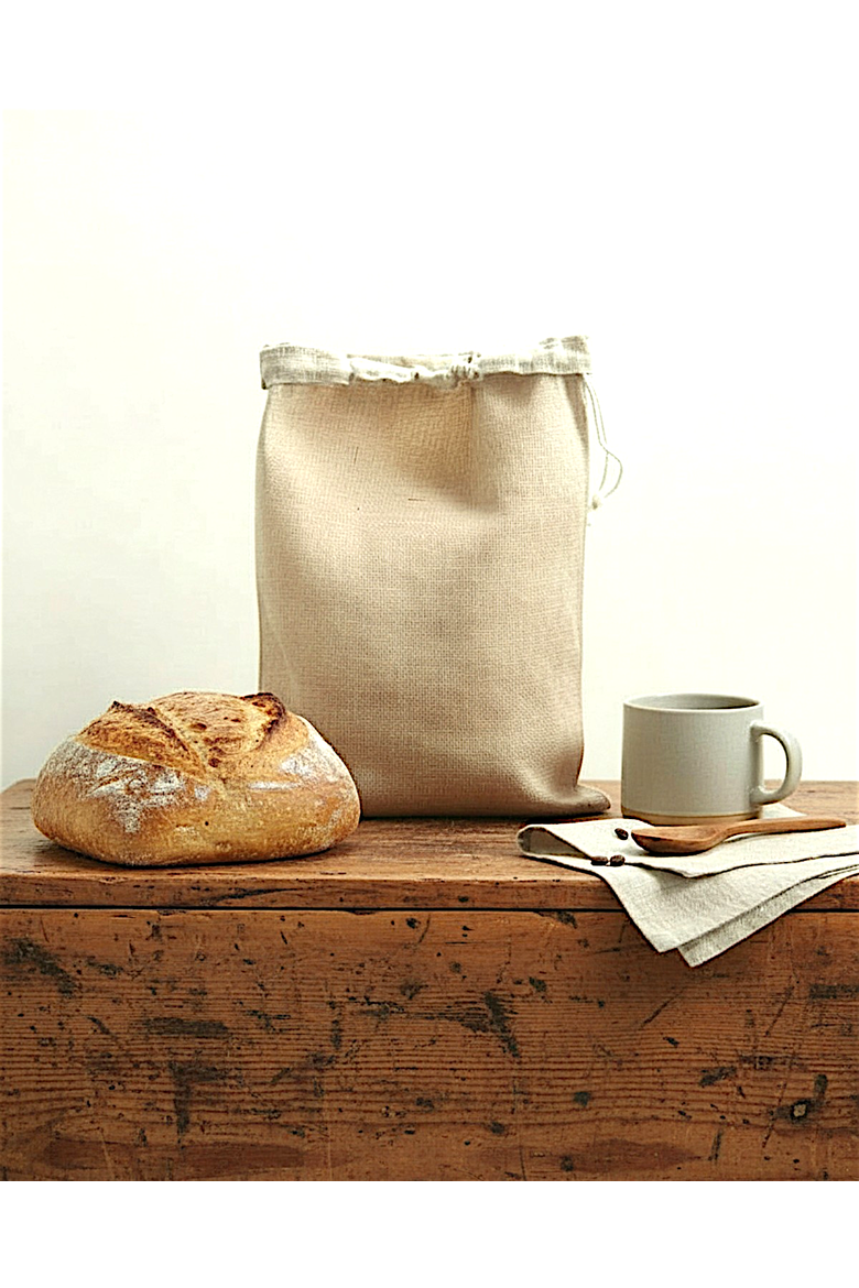Linen Bread Bag with Beeswax Liner, Alternate, color, Natural