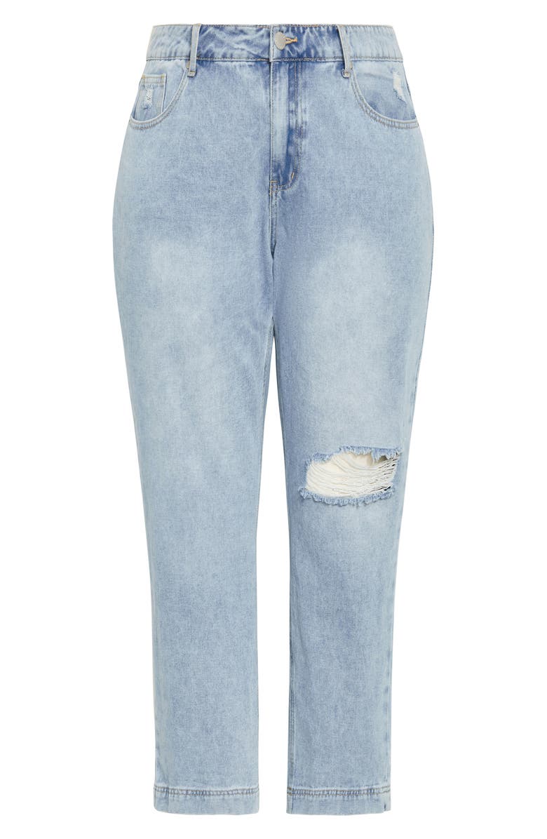 City Chic Kenia Straight Jeans, Alternate, color, Denim Light