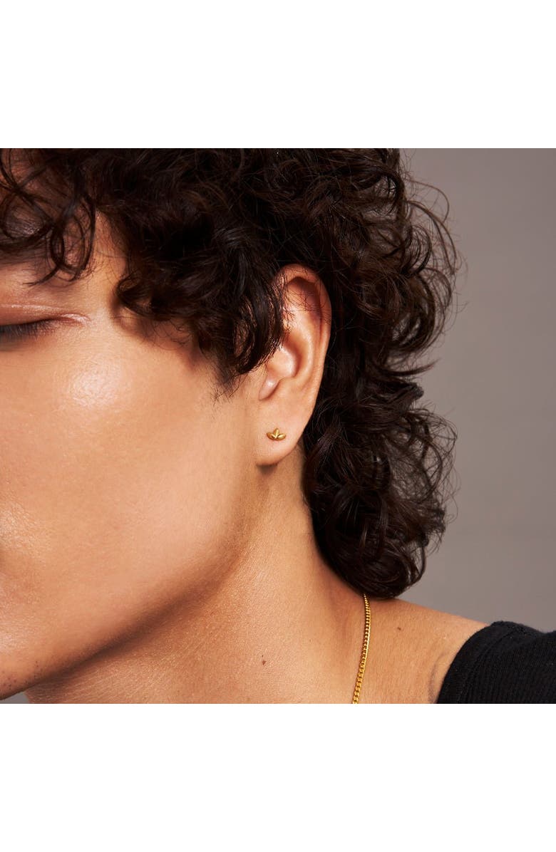 7879 Lotus Stud Earrings, Alternate, color, Gold 9K