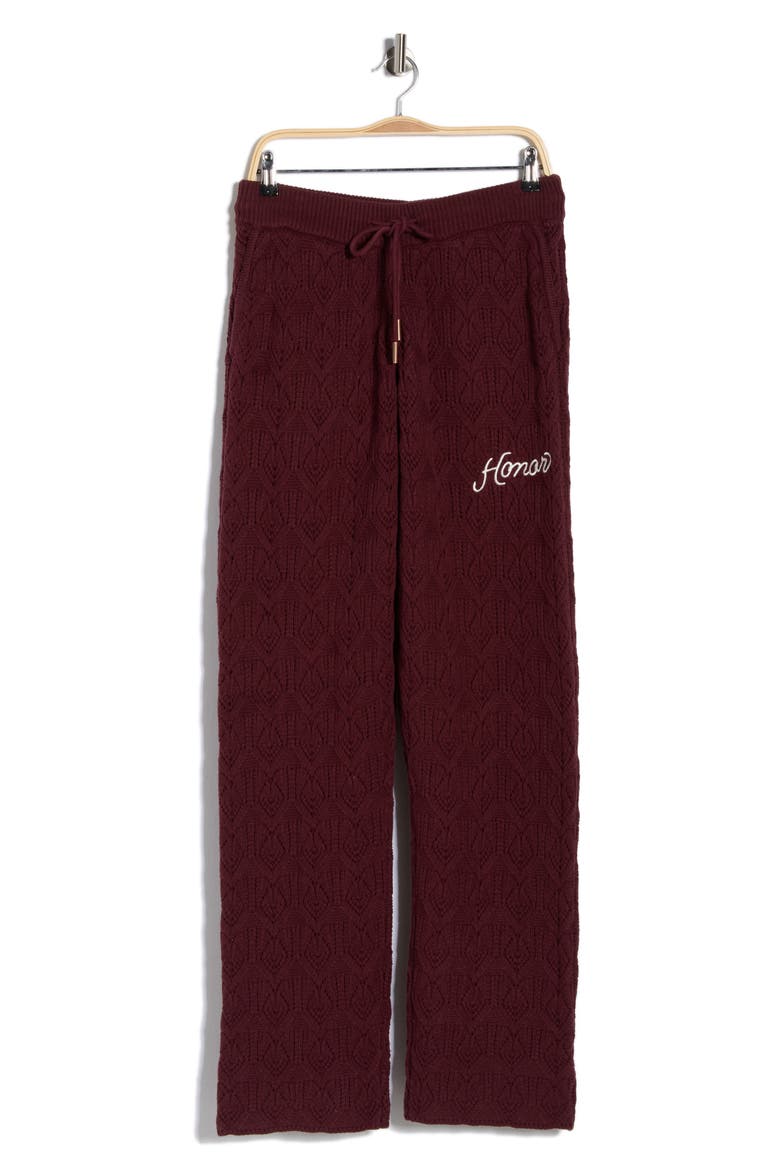 Cable Knit Pants, Alternate, color, BERRY