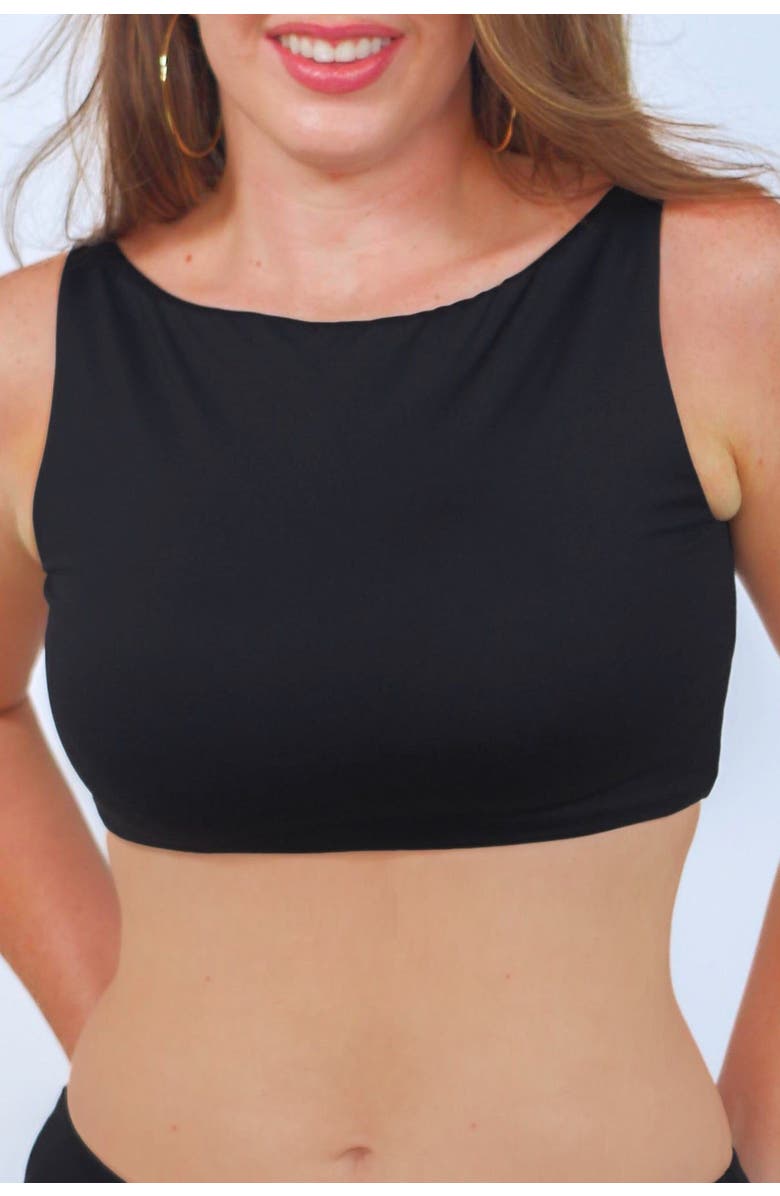 Mary Mercedes Moe Cropped Bikini Tank, Main, color, Black