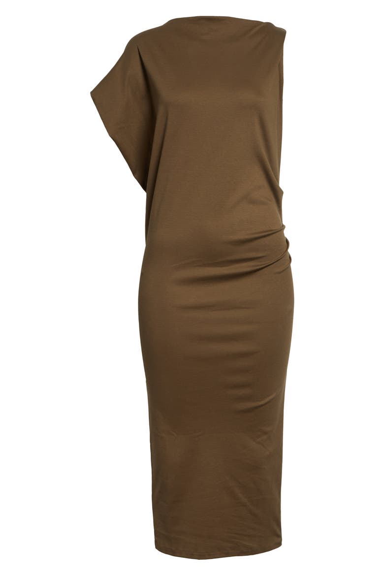 La Robe Draped Jersey Dress, Alternate, color, DARK KHAKI