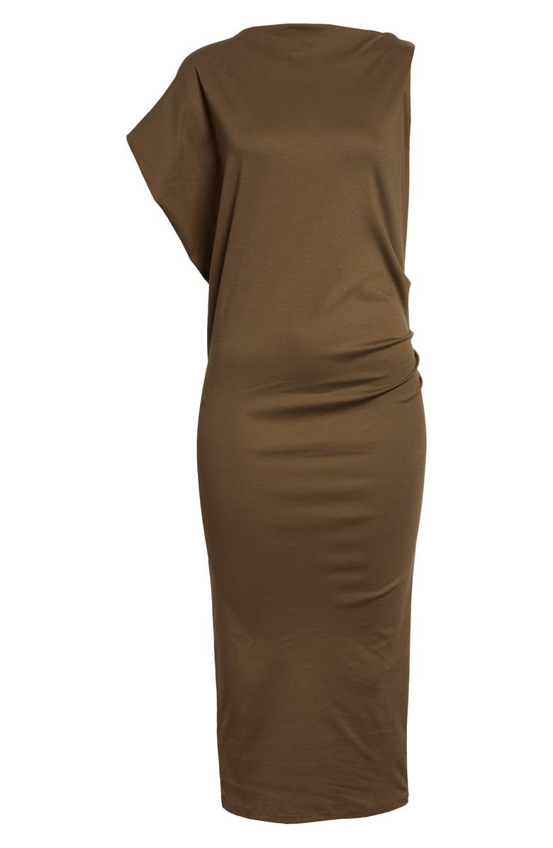 Jacquemus La Robe Draped Jersey Dress, Main, color, Dark Khaki