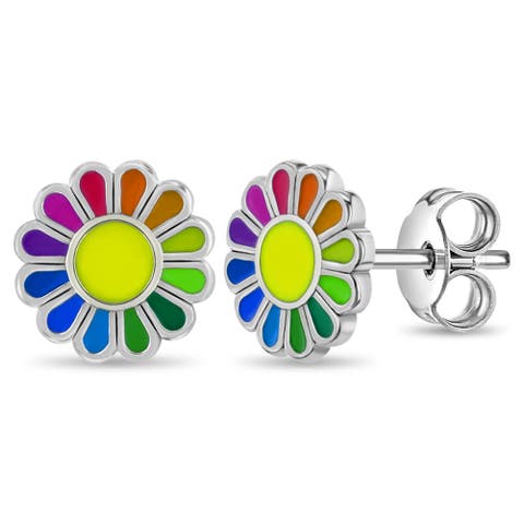Multicolored Petal Girl Earrings