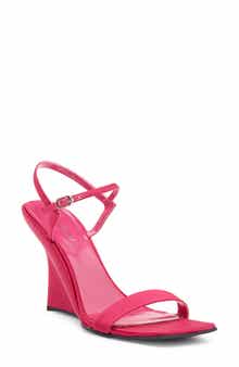 Jeffrey Campbell Kassandra Satin Ankle Strap Wedge Sandal