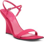 Jeffrey Campbell Kassandra Satin Ankle Strap Wedge Sandal