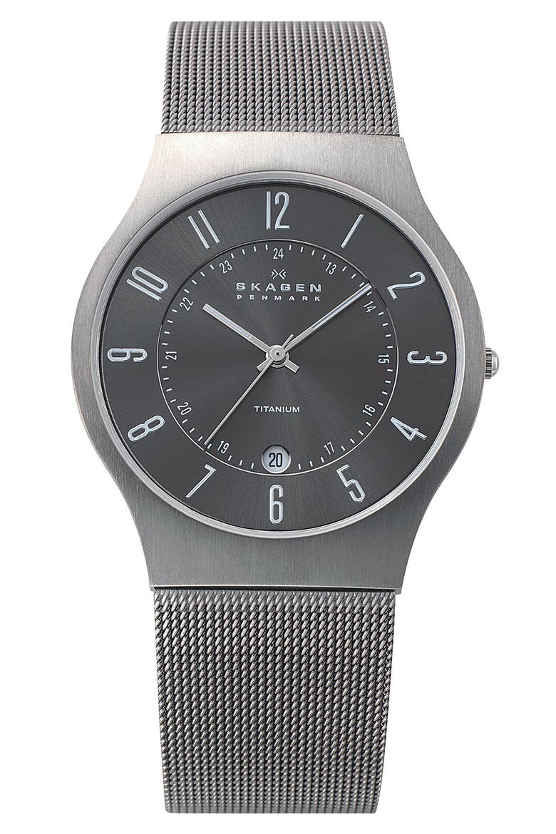'Grenen' Titanium Case Watch, Main, color, TITANIUM