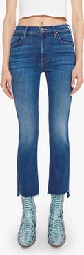 MOTHER The Insider High Waist Step Frayed Hem Crop Jeans