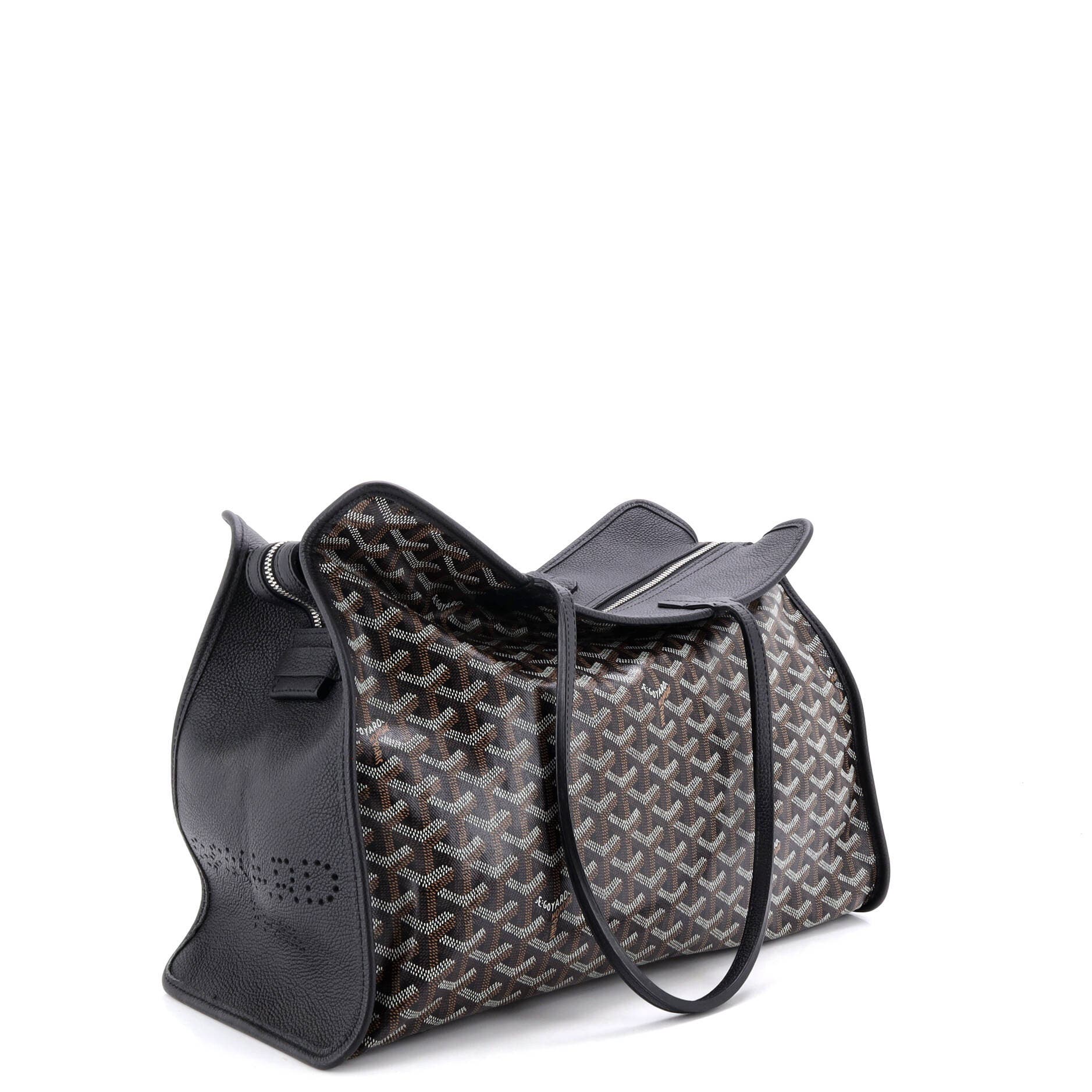 Pre-Owned Goyard Hardy Pet Carrier Coated Canvas PM, Alternate, color, Black