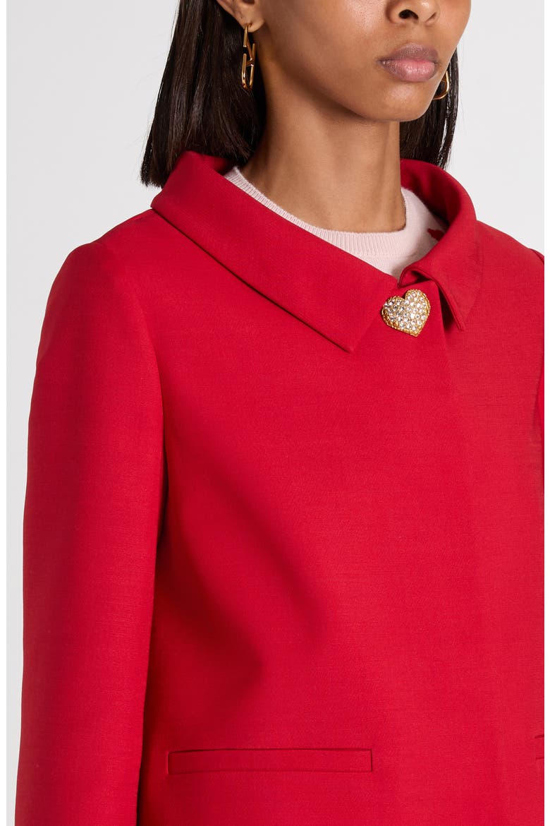 Crepe Couture Jacket, Alternate, color, DARK RED