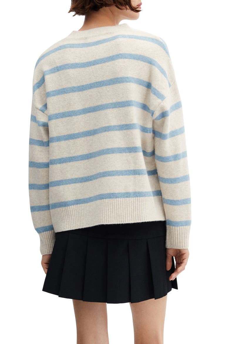 Stripe Crewneck Sweater, Alternate, color, SKY BLUE