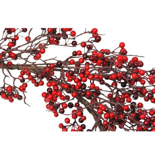 Select Artificials 24" Autumn Harvest Red And Burgundy Currant Berry Artificial Wreath In Red