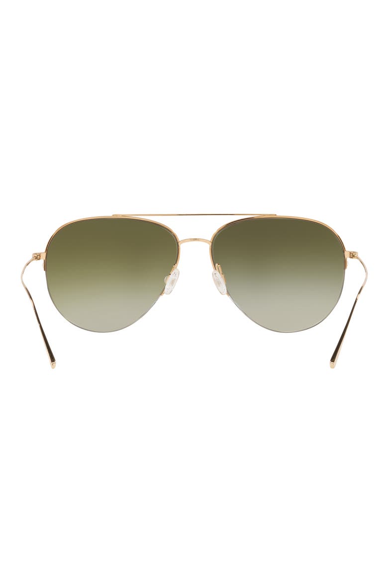 Cleamons 60mm Gradient Pilot Sunglasses, Alternate, color, GOLD / OLIVE GRADIENT