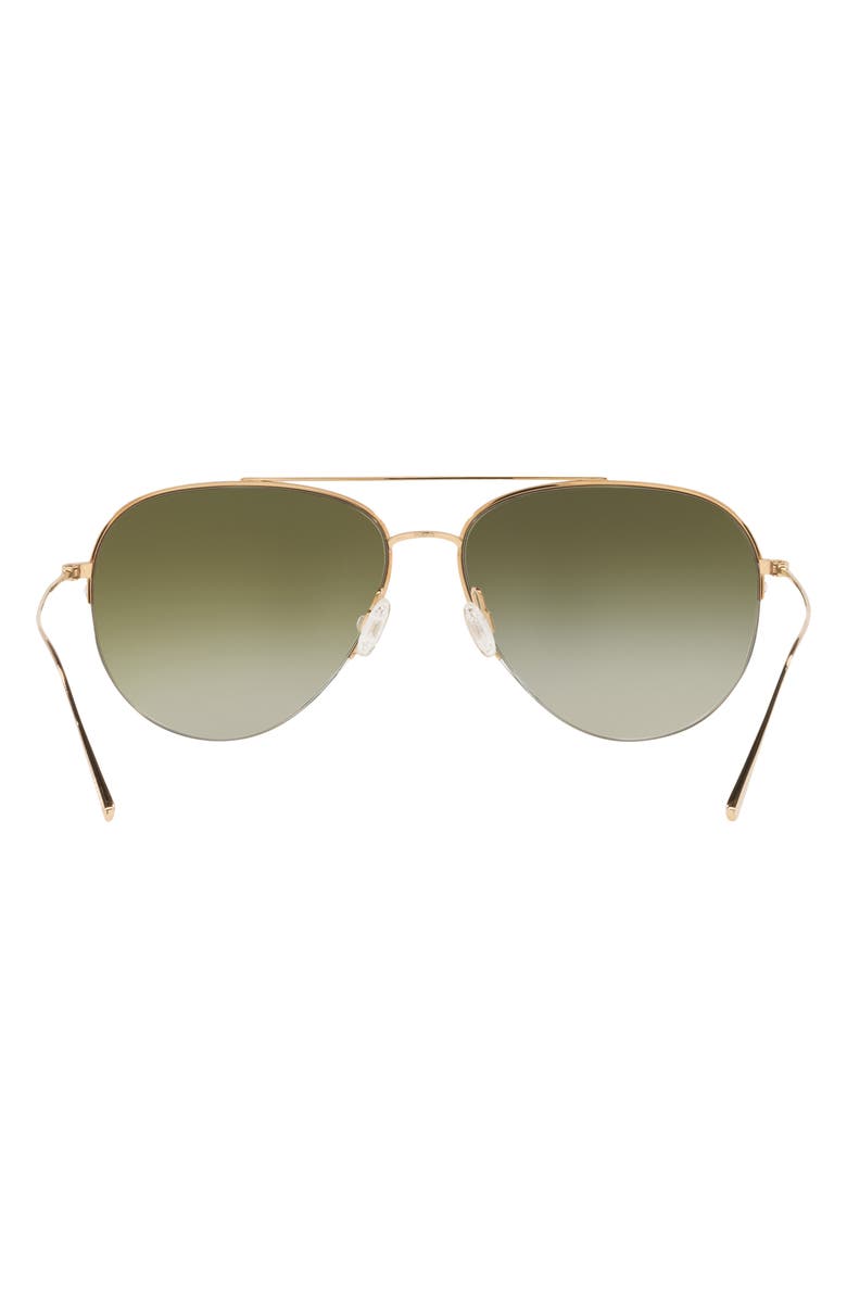 Oliver Peoples Cleamons 60mm Gradient Pilot Sunglasses, Alternate, color, Gold / Olive Gradient