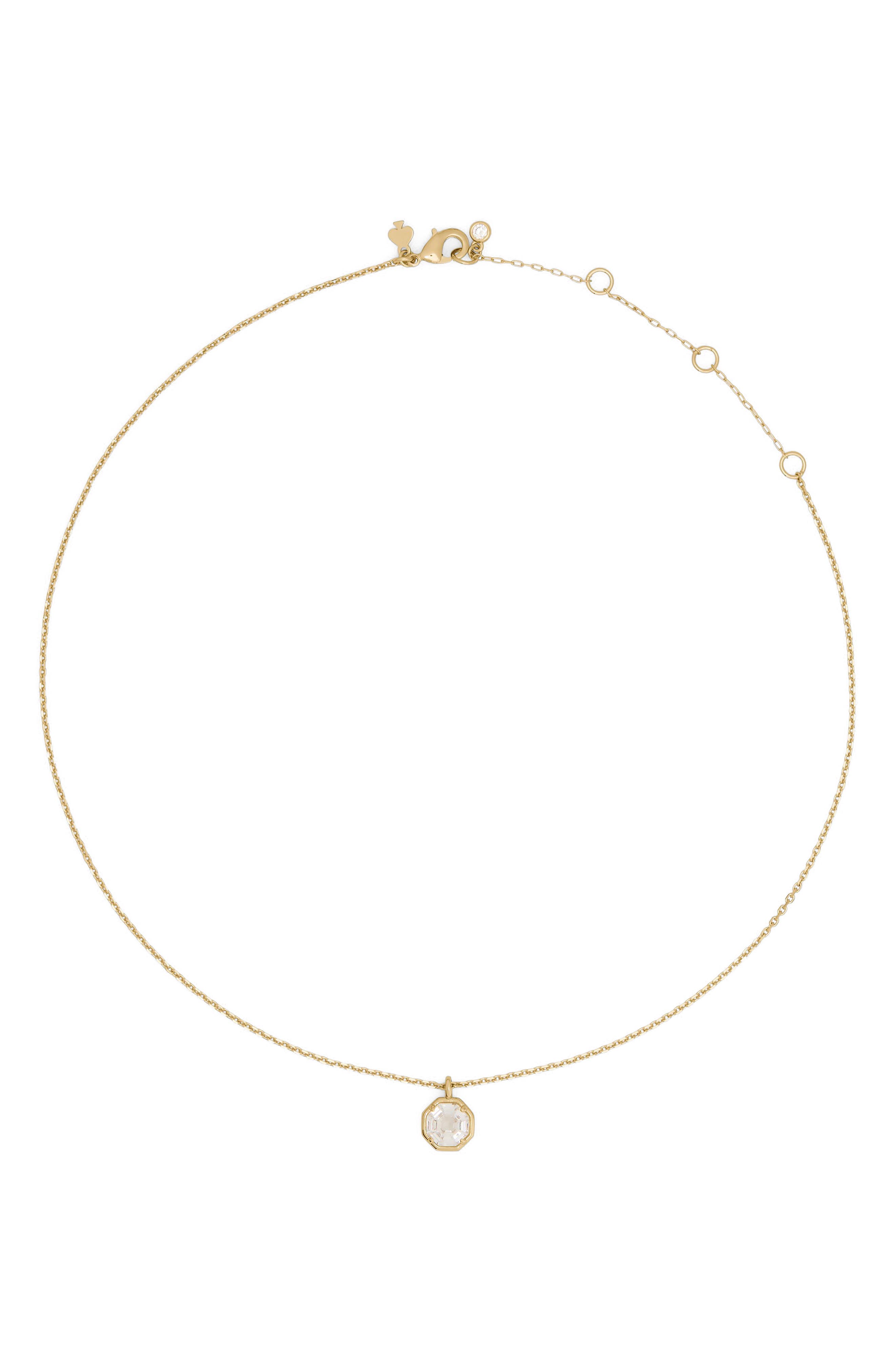 Kate Spade New York Opulence Cubic Zirconia Octagon Pendant Necklace ...