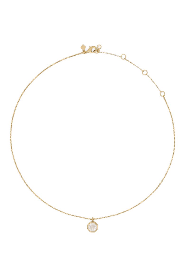Opulence Cubic Zirconia Octagon Pendant Necklace, Alternate, color, CLEAR/ GOLD