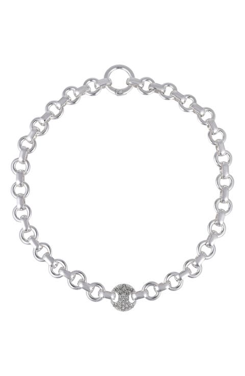 Round Link Chain Station Necklace