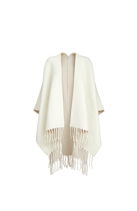 Wool and cashmere double knit poncho