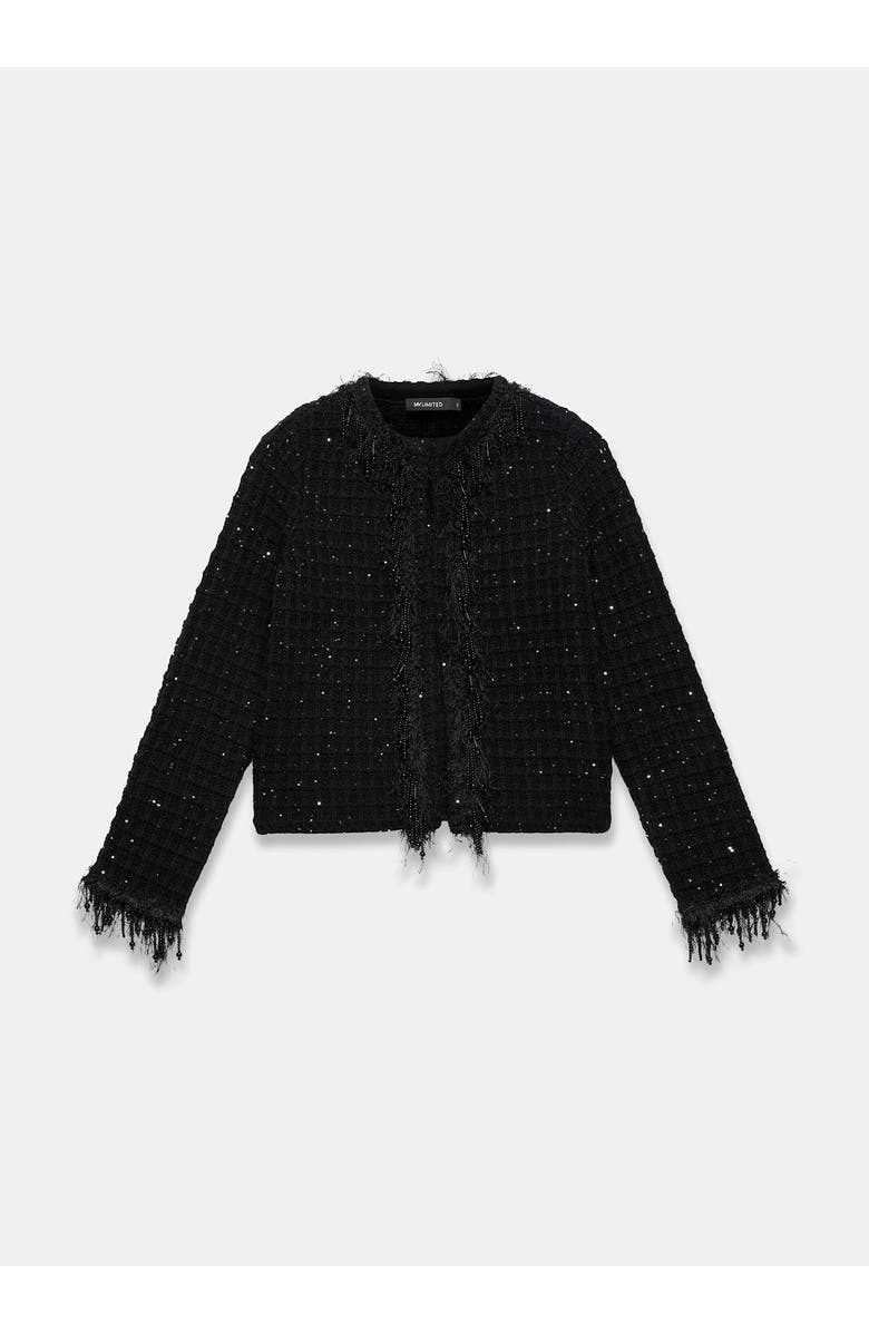 MINT VELVET Sequin Embellished Jacket, Alternate, color, Black