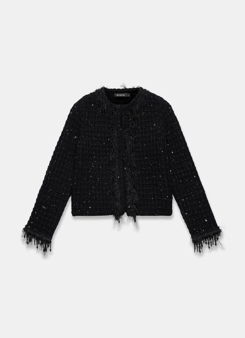 Mint Velvet Sequin Embellished Jacket In Black