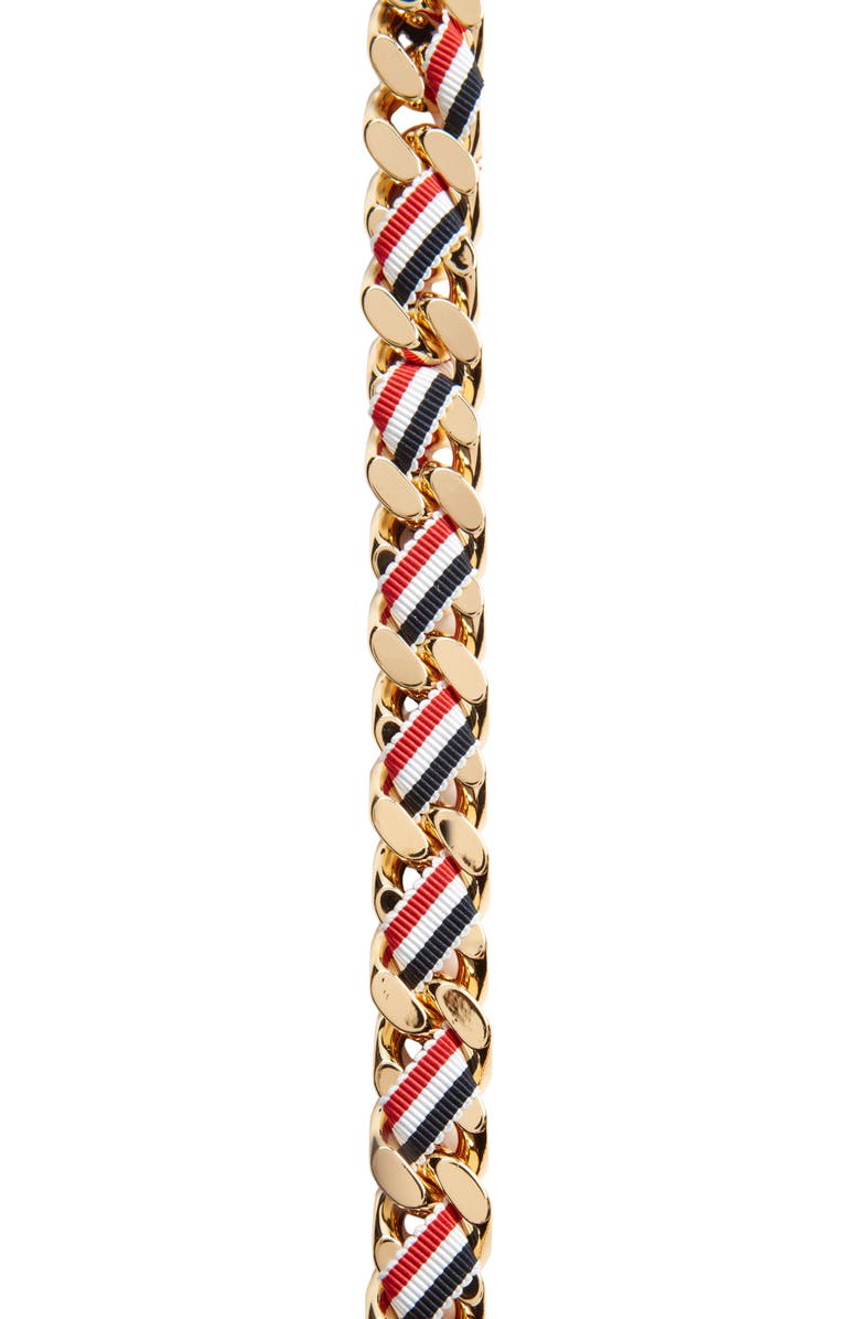 Thom Browne RWB Grosgrain Chain Belt, Alternate, color, Gold Low Lead Nikel Free 703