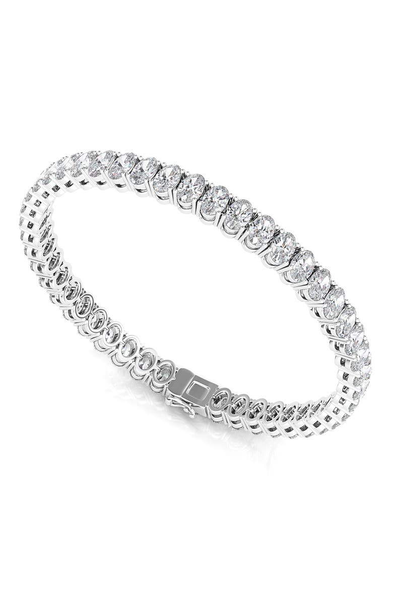 Oval Cut Lab Grown Diamond Tennis Bracelet, Alternate, color, 18K WHITE GOLD