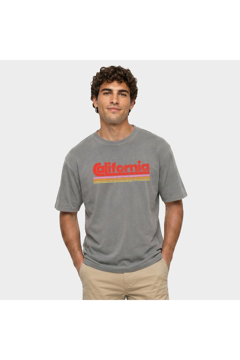 California Retro Stripes Garment Dyed T-Shirt, Alternate, color, Grey