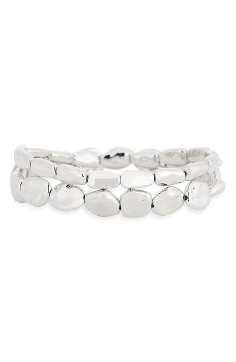 Set of 2 Molten Beaded Stretch Bracelets