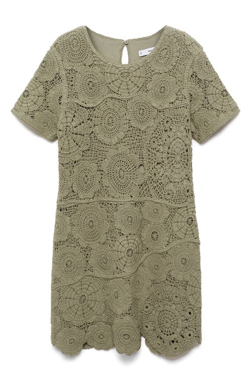Shop Mango Lace Minidress In Khaki