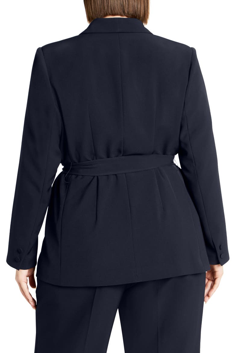 Soraya Belted Jacket, Alternate, color, NAVY