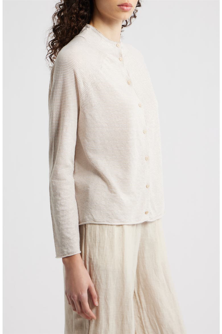 Organic Linen & Organic Cotton Cardigan, Alternate, color, UNDYED NATURAL