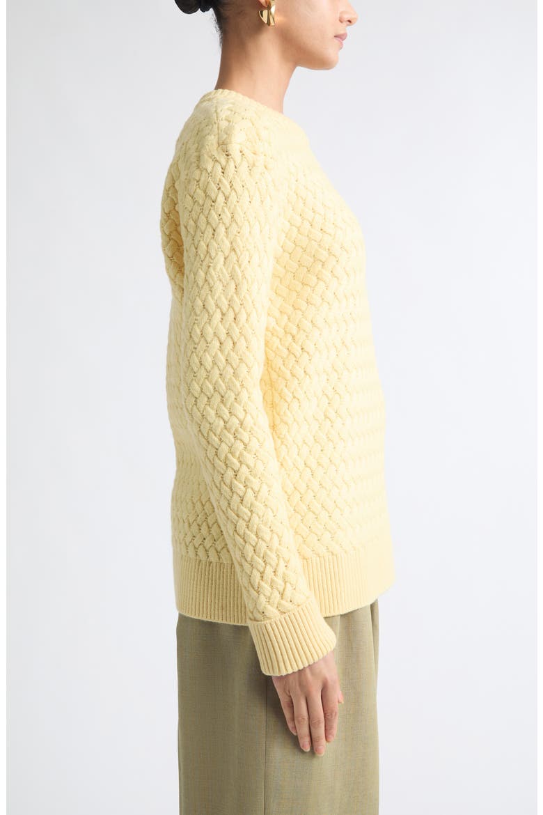 Wool Intrecciato Crewneck Sweater, Alternate, color, 2998 BUFF