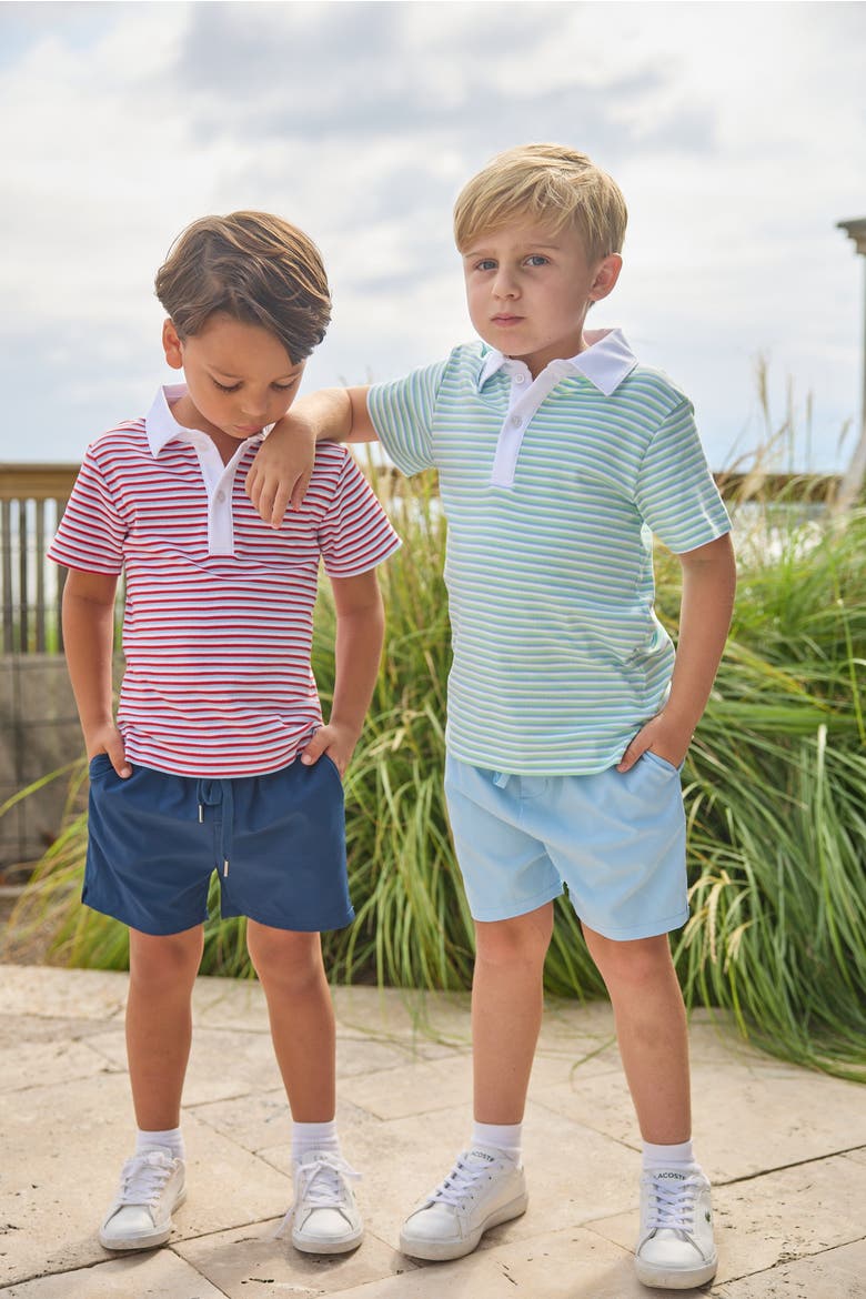 Kids' Short Sleeve Polo, Alternate, color, Greenview Stripe