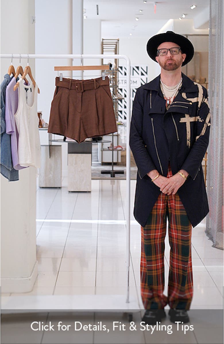 Piper Pleated Linen Blend Shorts, sales video thumbnail