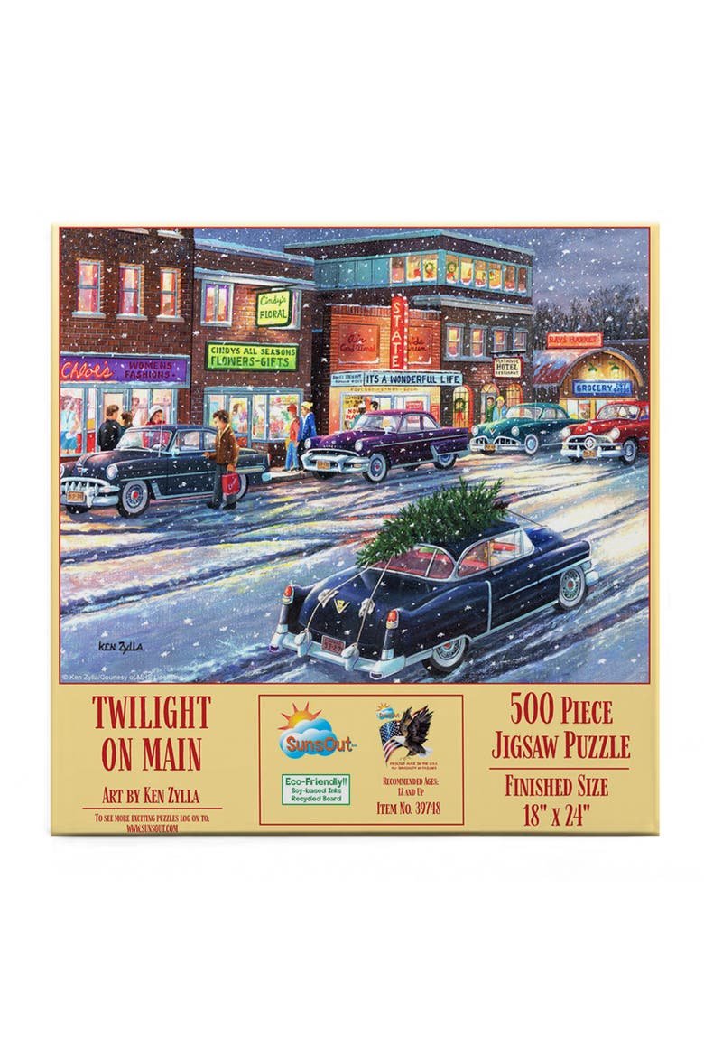 Twilight on Main 500 piece Jigsaw Puzzle for Adults, Alternate, color, Multicolor