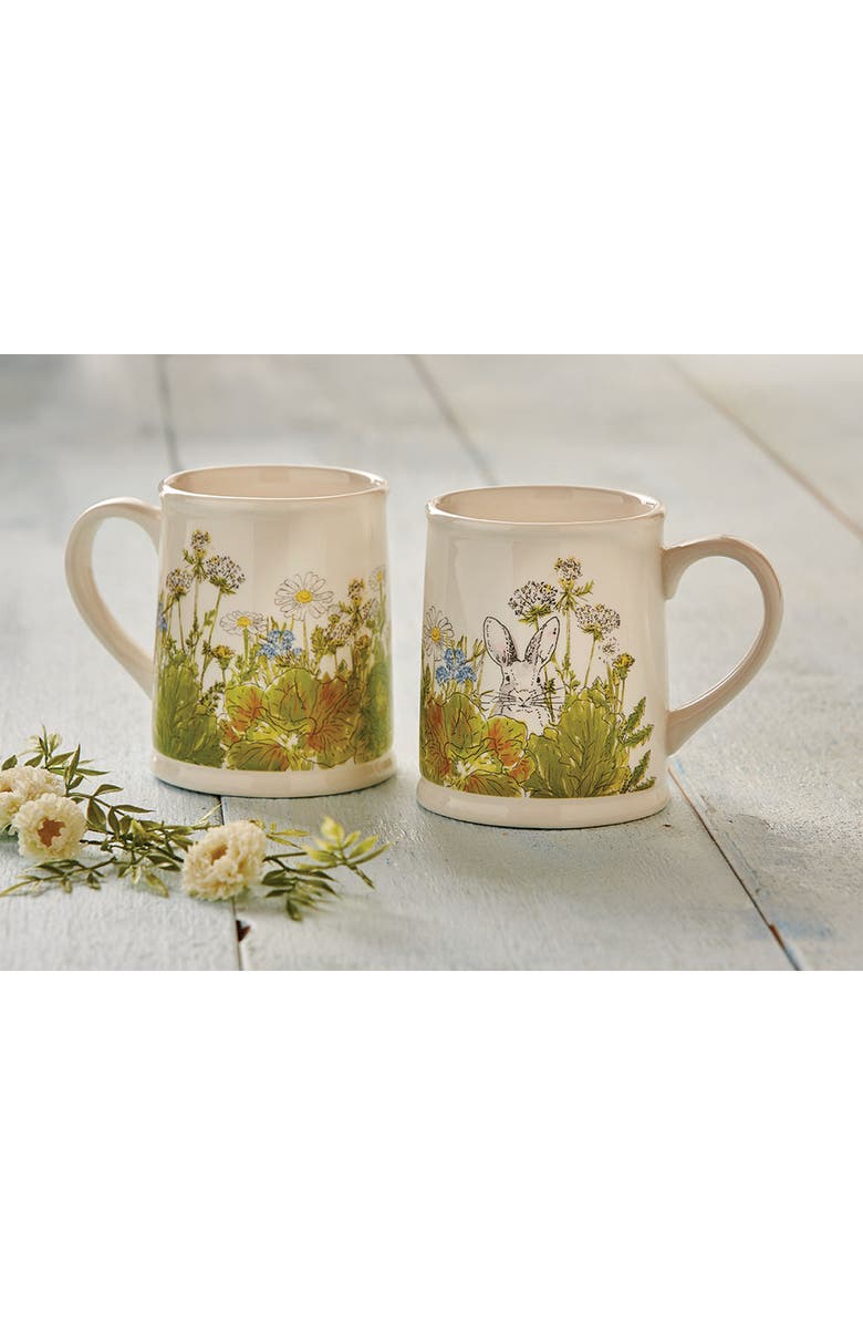 tag Garden Bunny Ceramic Mug Dishwasher Safe Drinkware Easter, Alternate, color, Green