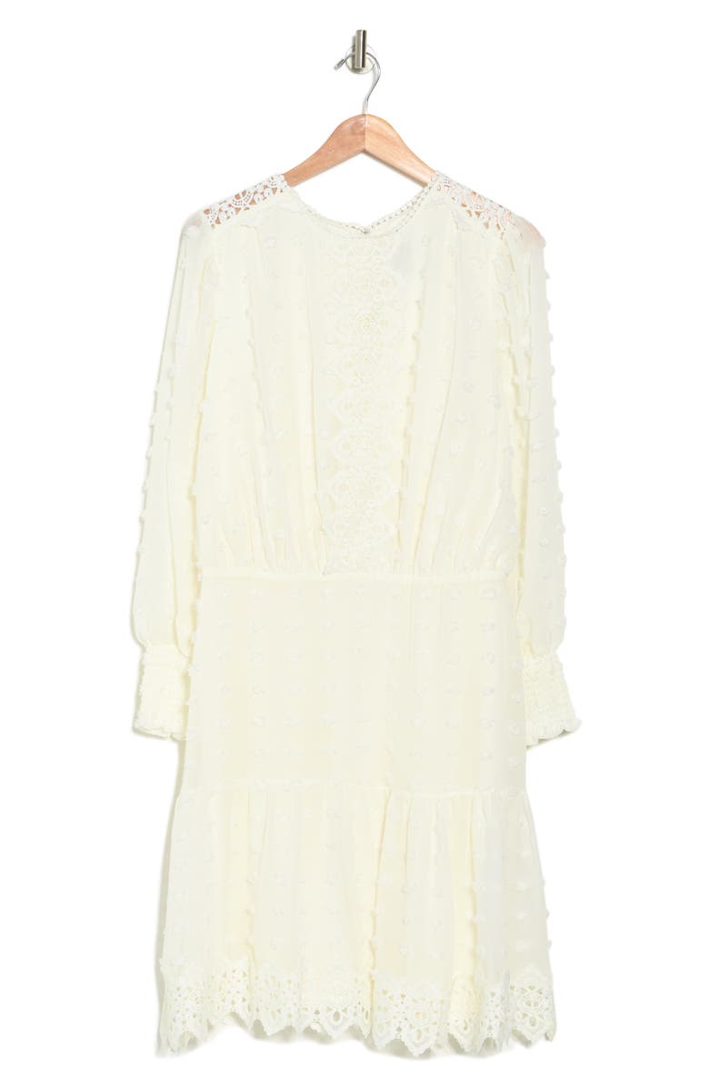 BY DESIGN Rina Lace Long Sleeve Dress, Alternate, color, Ivory