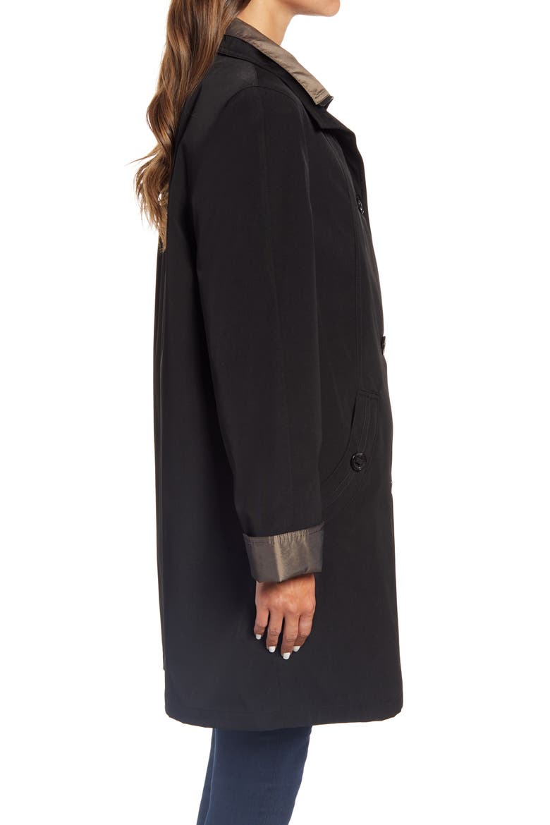 Water Resistant Hooded Rain Jacket, Alternate, color, BLACK