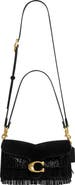 COACH Tabby Crystal Beaded Fringe Leather Shoulder Bag