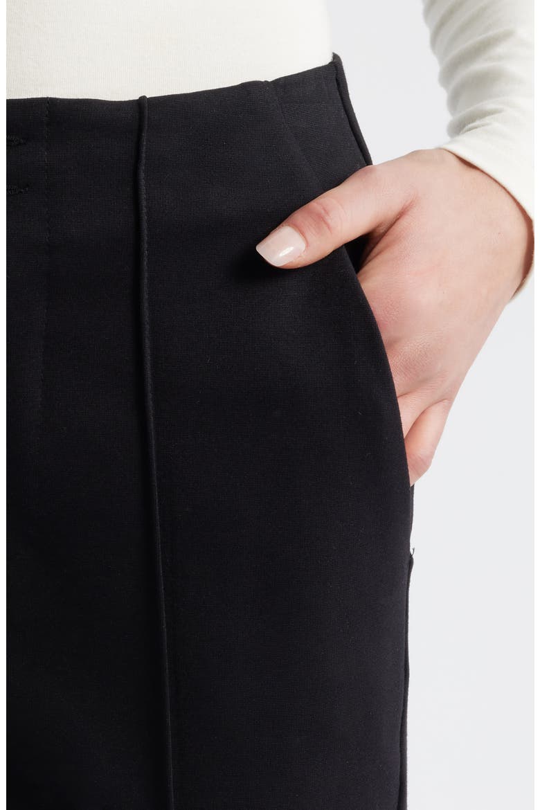 Pintuck Pleat Front Slim Leg Pants, Alternate, color, BLACK