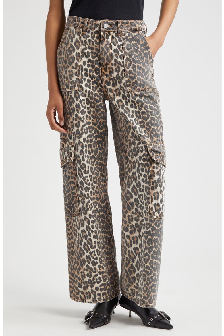 Angi Leopard Print Cargo Jeans, Main, color, LEOPARD