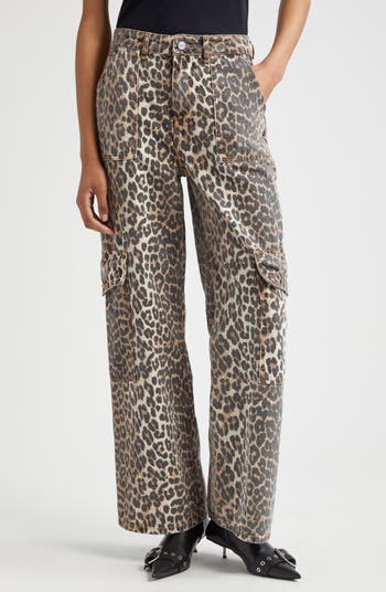 Ganni Angi Leopard Print Cargo Jeans | Nordstrom Ganni Angi Leopard Print Cargo Jeans | Nordstrom