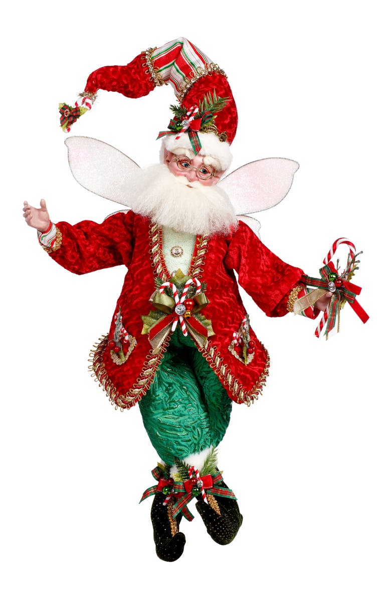 Mark Roberts Candy Cane and Holly Fairy, Large, Main, color, Bright Red