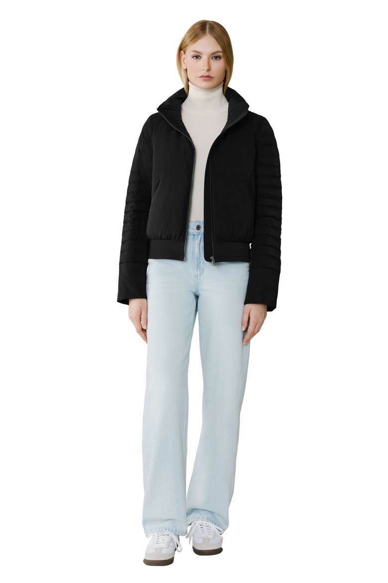 Isabella Water Repellent 700 Fill Power Down Bomber Puffer Coat, Alternate, color, BLACK