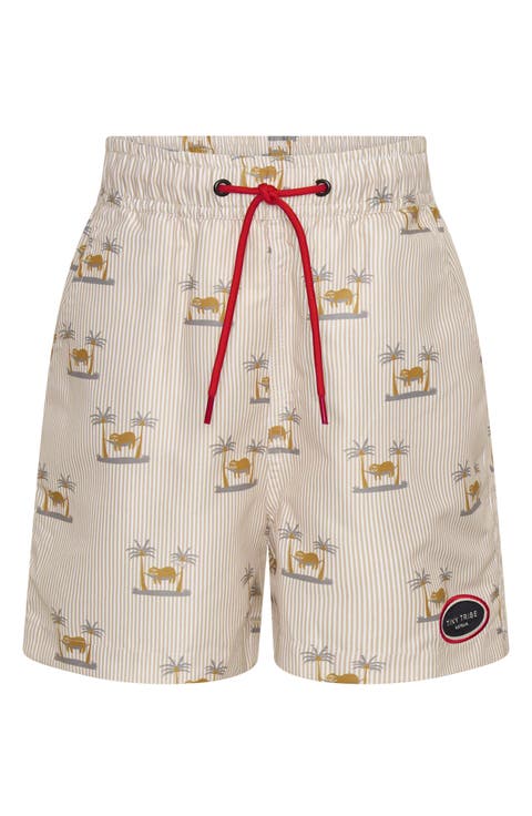 Kids' Chillin' Stripe UPF 50+ Swim Trunks (Big Kid)