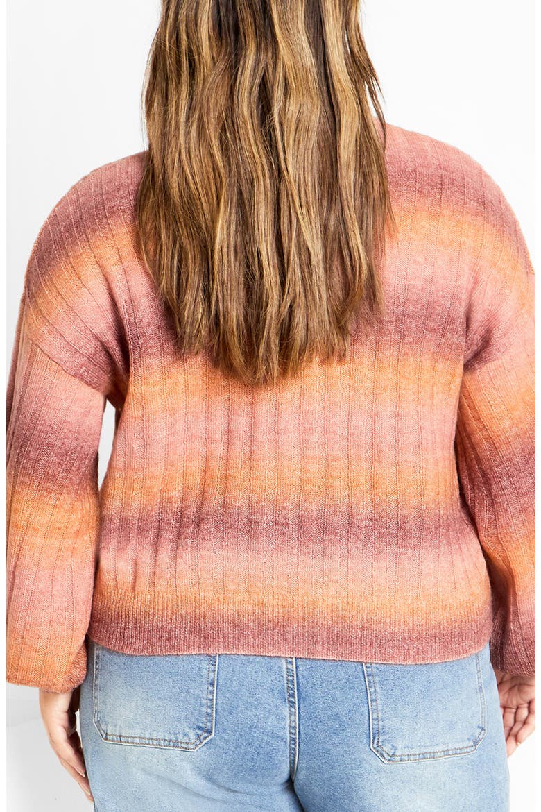 Shay Ombré Stripe Rib Sweater, Alternate, color, TOFFEE