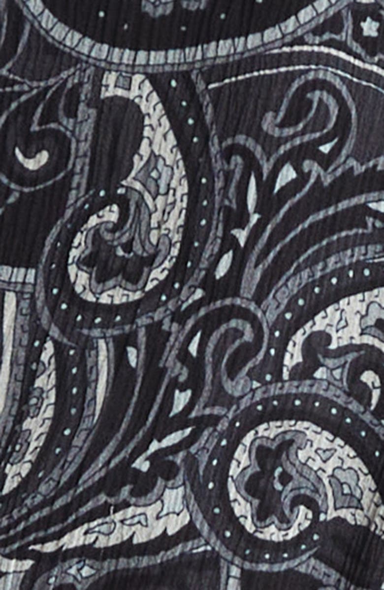 Ramy Brook Maricela Paisley Long Sleeve Minidress, Alternate, color, Black Paisley