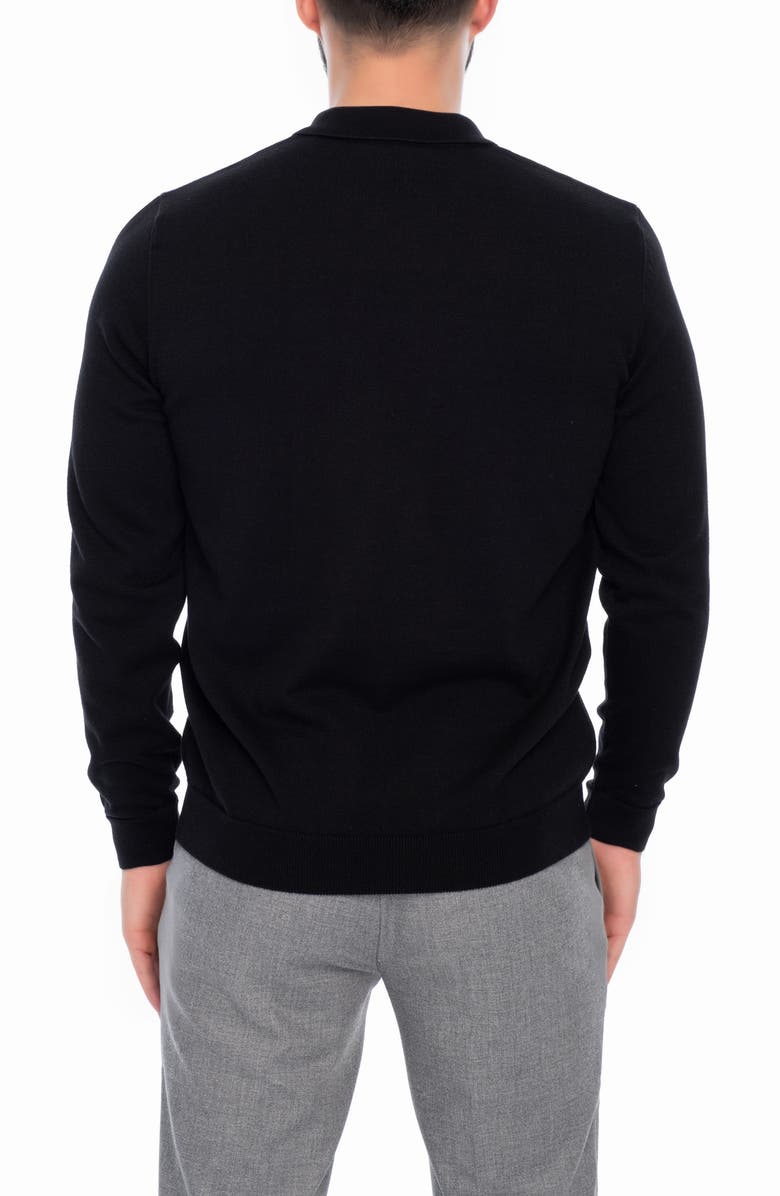VELLAPAIS 1/4 Zip Cotton Pullover Sweater, Alternate, color, Black
