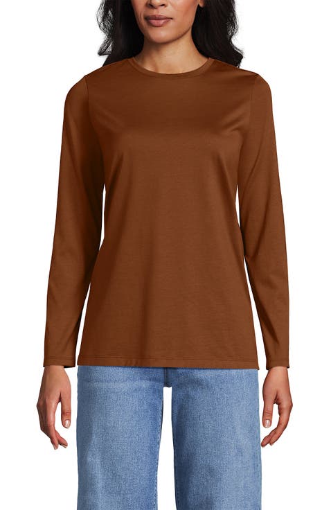 Supima Cotton Long Sleeve Crewneck T-Shirt